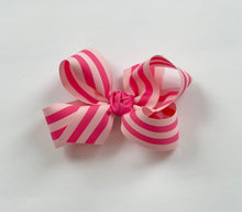 Load image into Gallery viewer, XL Double Knot Pink Striped Bow