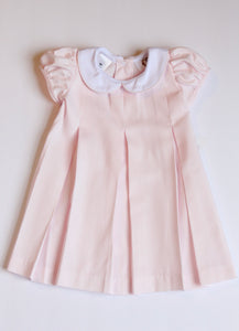 Monogrammed Pink Pleated Dress