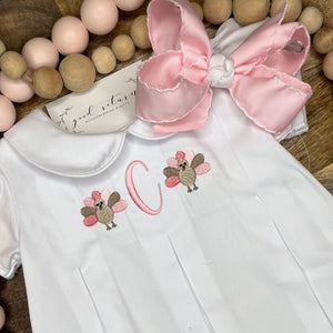 Monogrammed Pleat Dress