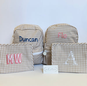Gingham Roadie Bags